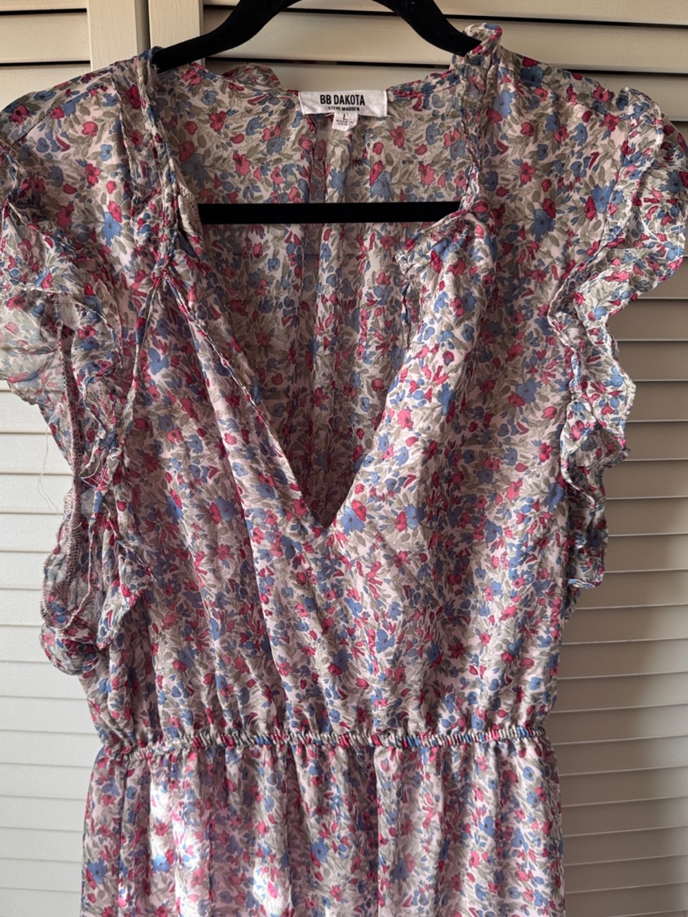 BB Dakota Pink Floral Ruffle Midi Dress - Picture 2 of 5